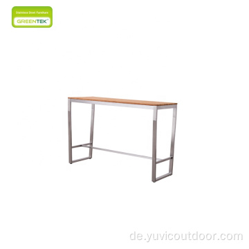 Outdoor-Edelstahl-Bar-Tisch und Stuhl-Set